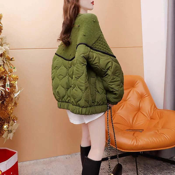 Loose Design Stitching Sweater Cardigan For Women - Amazitshop