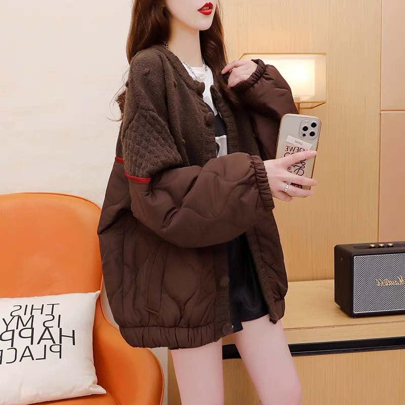 Loose Design Stitching Sweater Cardigan For Women - Amazitshop