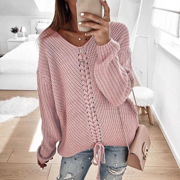 Loose knit tops for women's sweaters - Amazitshop