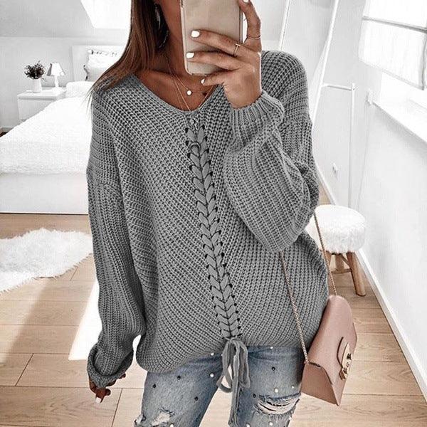 Loose knit tops for women's sweaters - Amazitshop
