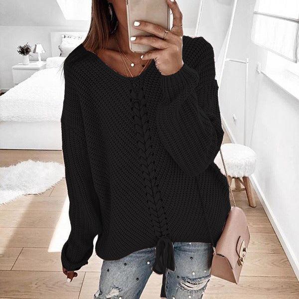 Loose knit tops for women's sweaters - Amazitshop
