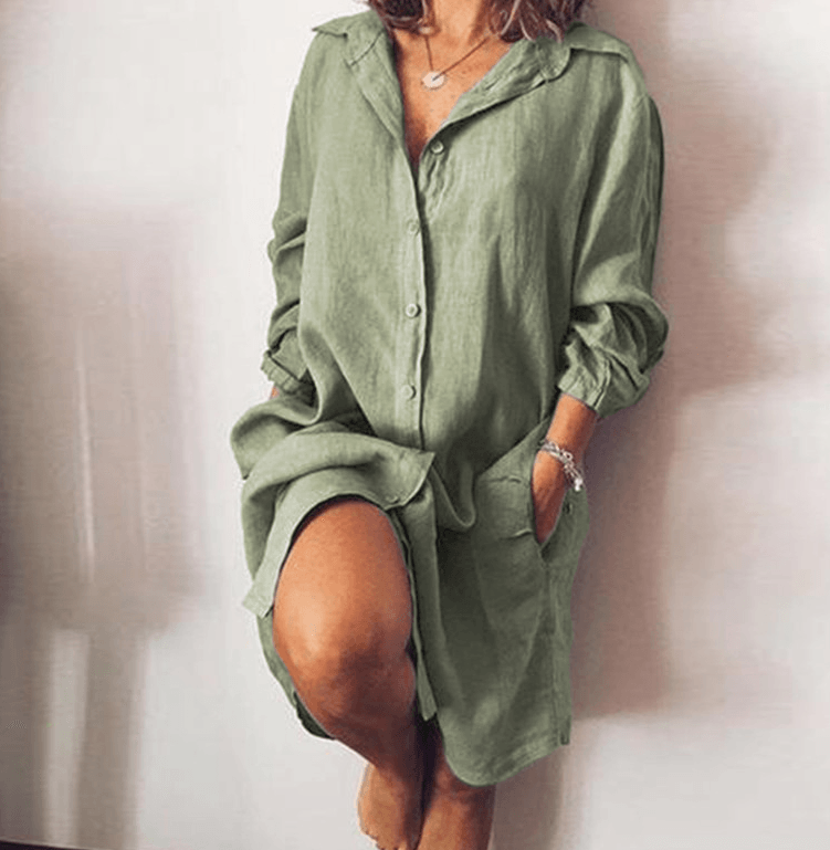 Loose Mid Length Shirts Women Dress Cover - ups Tunics For Mini Dress - Amazitshop