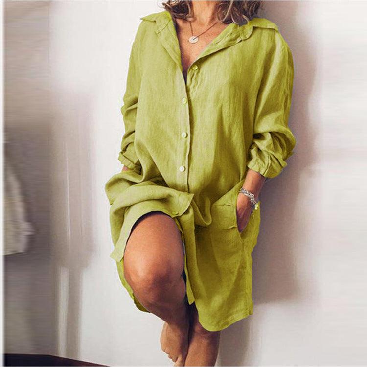 Loose Mid Length Shirts Women Dress Cover - ups Tunics For Mini Dress - Amazitshop