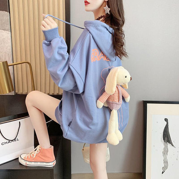 Loose Mid - length Student Western Style Top Female - Amazitshop