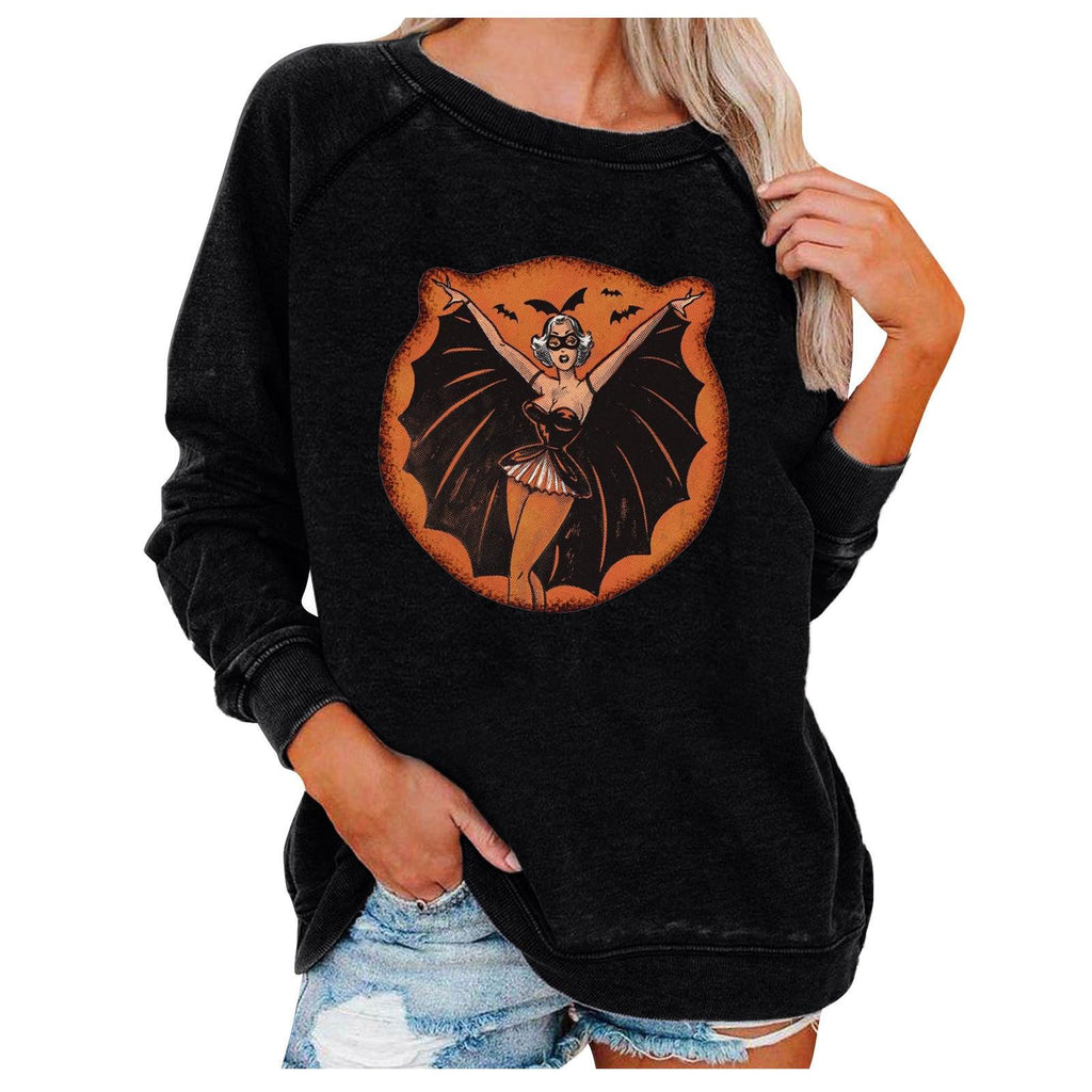 Loose Women's Tops Halloween Themed Sweatshirts - Amazitshop