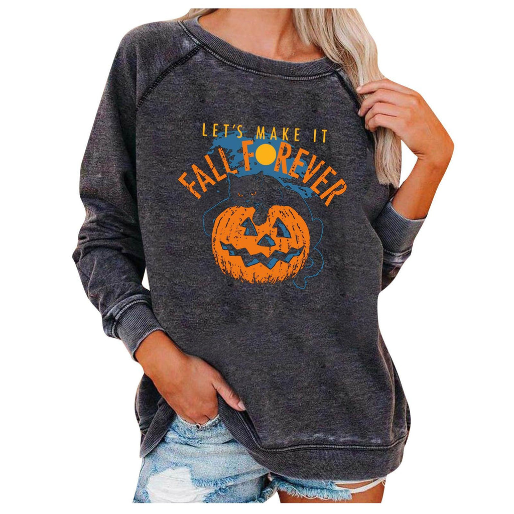 Loose Women's Tops Halloween Themed Sweatshirts - Amazitshop