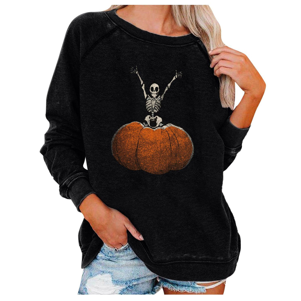 Loose Women's Tops Halloween Themed Sweatshirts - Amazitshop