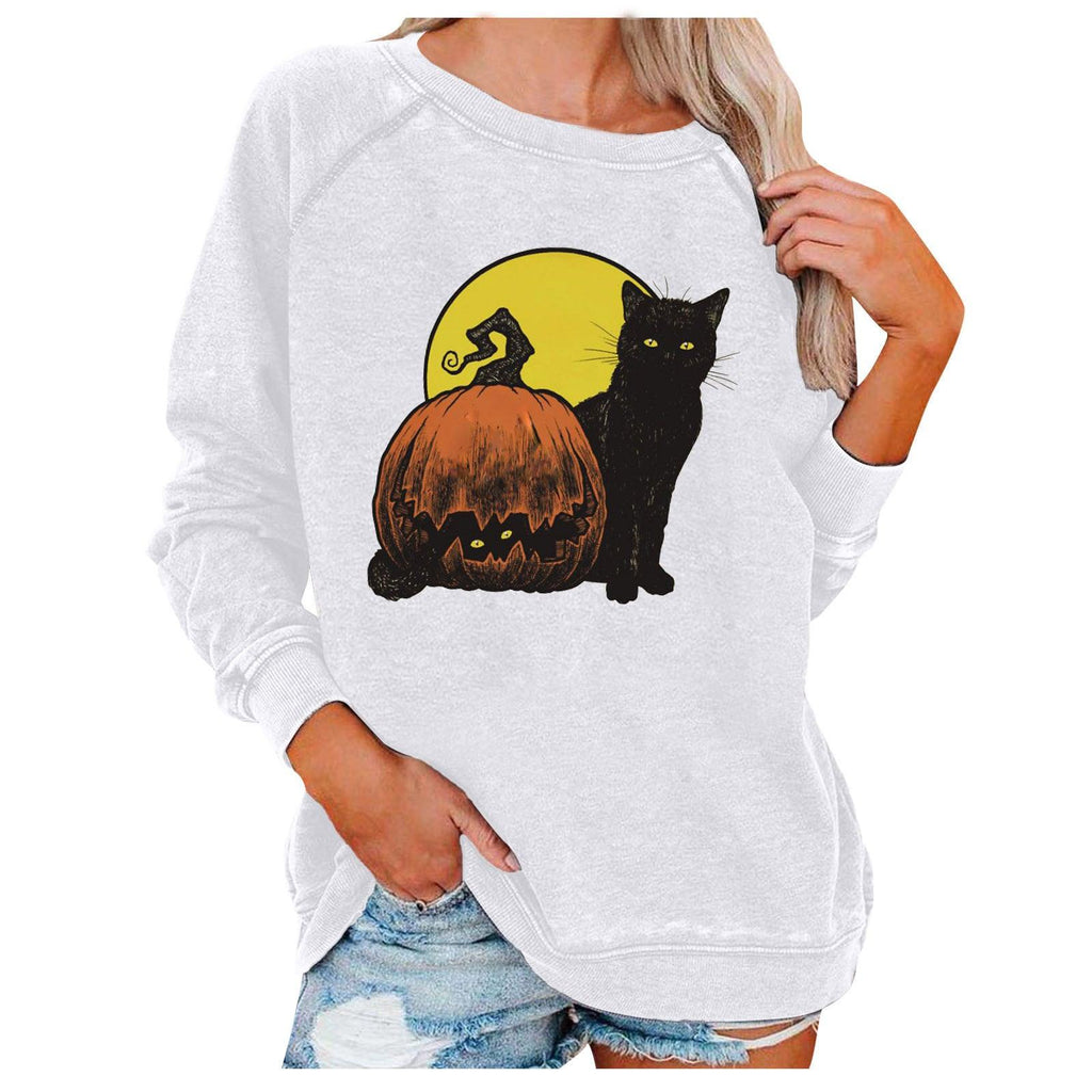 Loose Women's Tops Halloween Themed Sweatshirts - Amazitshop