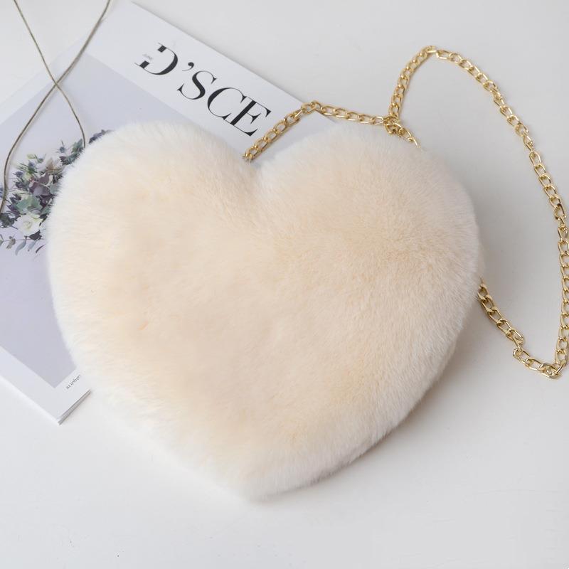 Love Bags For Women Plush Chain Shoulder Bags Valentine's Day Party Bag - Amazitshop