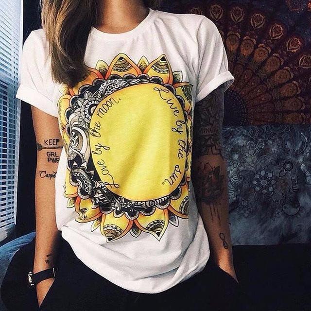 Love By the Moon Live by the Sun Short Sleeve T-Shirt - Amazitshop