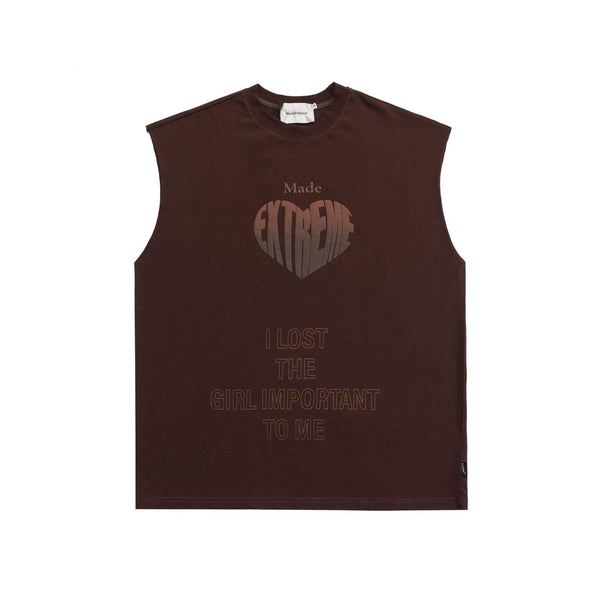 Love Foam Printing Bottoming Shirt Guochao Brand Solid Color Vest Men - Amazitshop