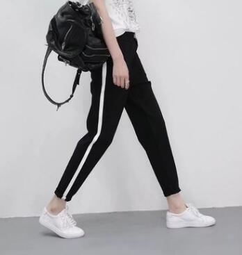 Lucylizz Women Striped Sport Leggings Fitness Yoga Pants Leggins Gym Sports Clothing Running Tights Slim Trousers Plus Size - Amazitshop