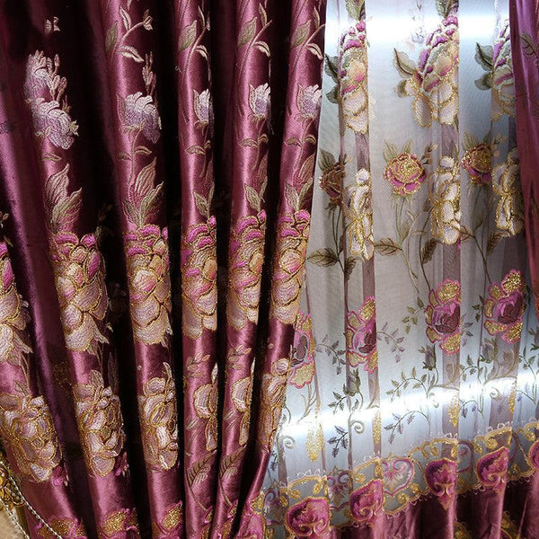 Luxury Pastoral Embroidery Curtains - Amazitshop