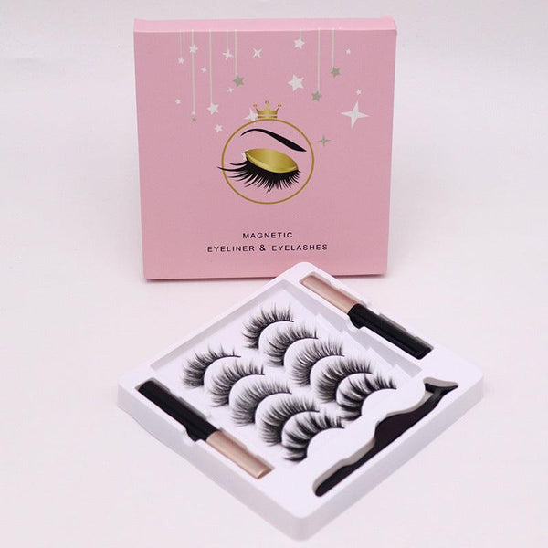 Magnetic Eyelashes Eyeliner Set Long Lasting False Mink Waterproof Eye Lashes Extension Reusable Beauty Makeup Tool - Amazitshop