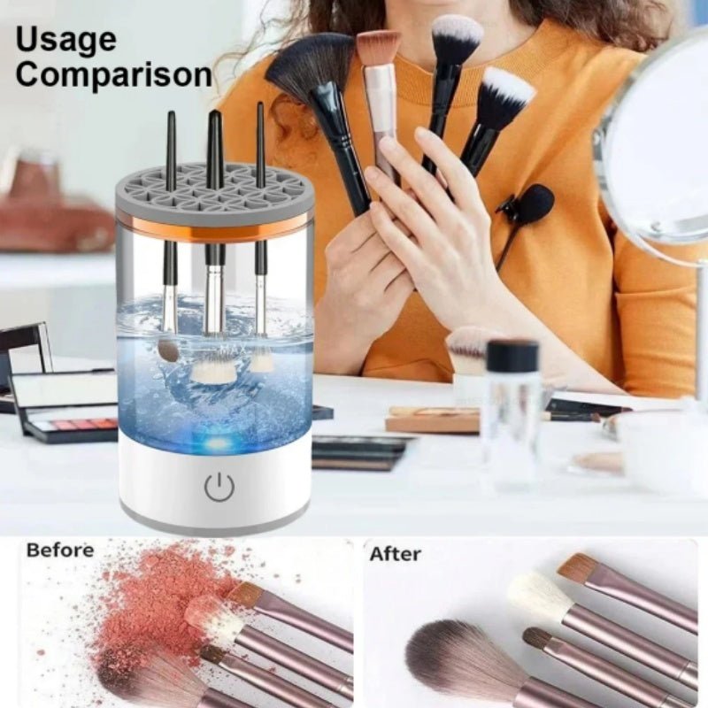 Makeup Brush Cleaner Automatic Rotating Makeup Brush Cleaner USB Portable Electric Cosmetic Makeup Brush Rotary Washing Machine - Amazitshop