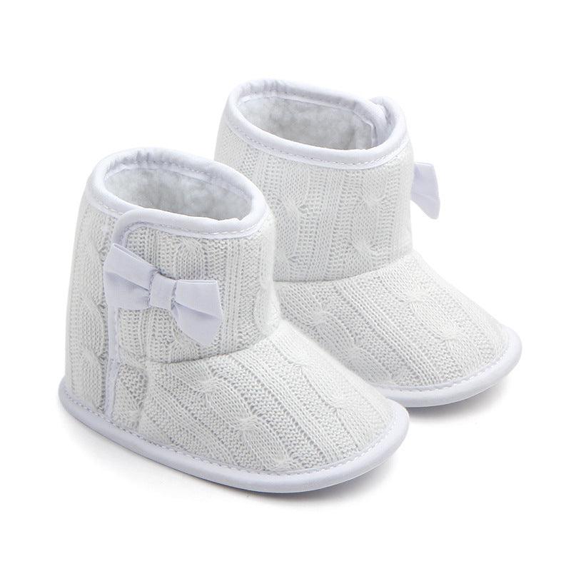 Manufacturers selling Wool Knitted Winter new bow shoes baby toddler shoes shoes boots 1646 - Amazitshop