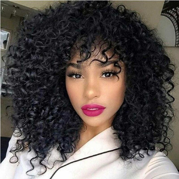 Manufacturers Supply European And American Wigs, African Short Curly Hair Female Wigs, Fluffy Small Curly Bangs, Long Curly Hair Wigs, Wigs - Amazitshop