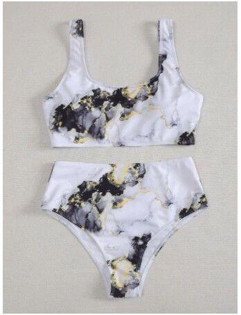 Marble Tie - dye Printing Women's Seperated Swimwear - Amazitshop