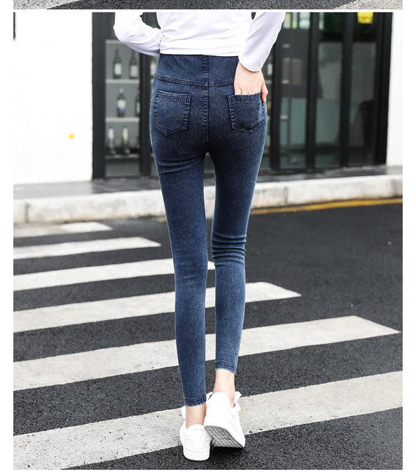 Maternity Pants, Wear Korean Style Washed Denim Trousers Outside In Autumn - Amazitshop