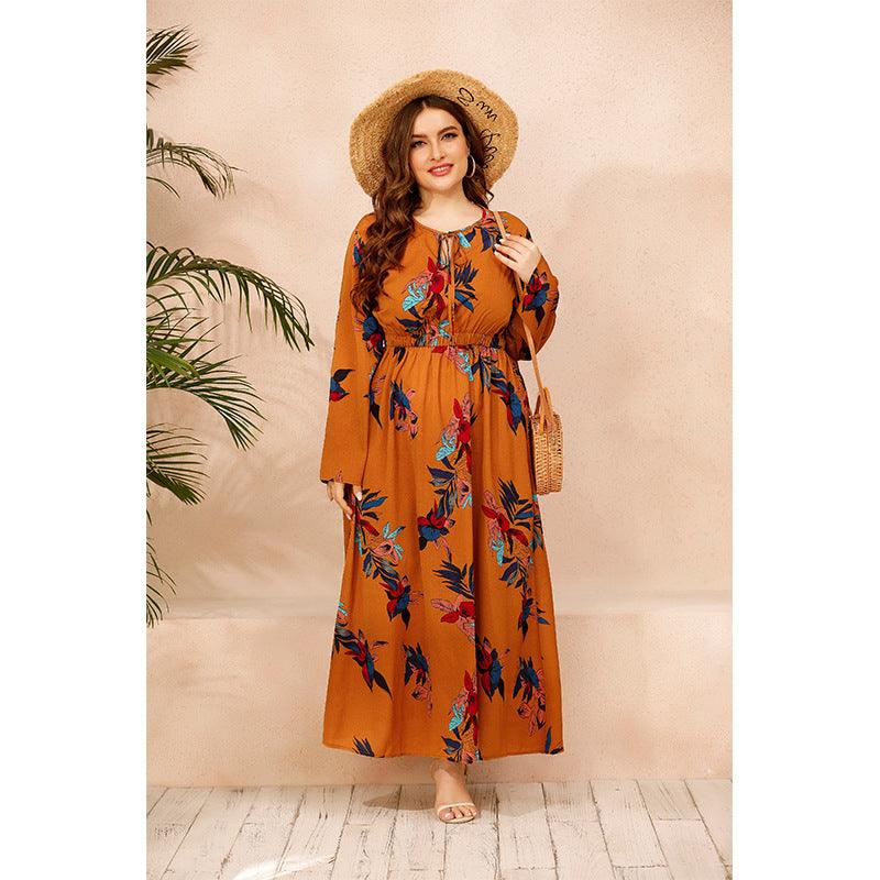 Maxi Dress floral female long sleep Robe - Amazitshop