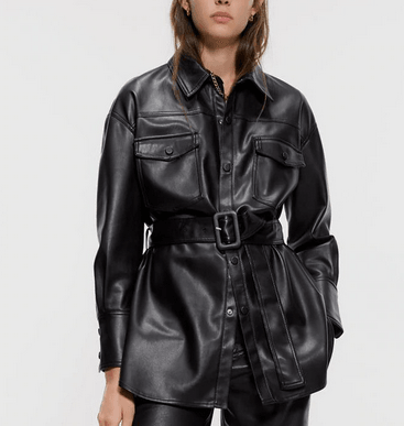 Medium and long PU leather top - Amazitshop