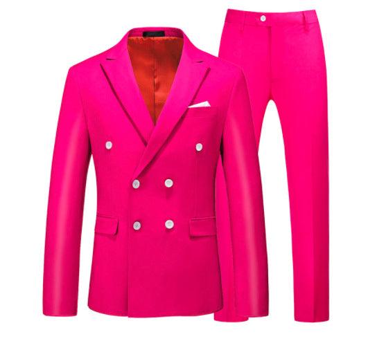 Men 2 Pieces Slim Fit Casual Tuxedo Suit Male Suits Set - Amazitshop