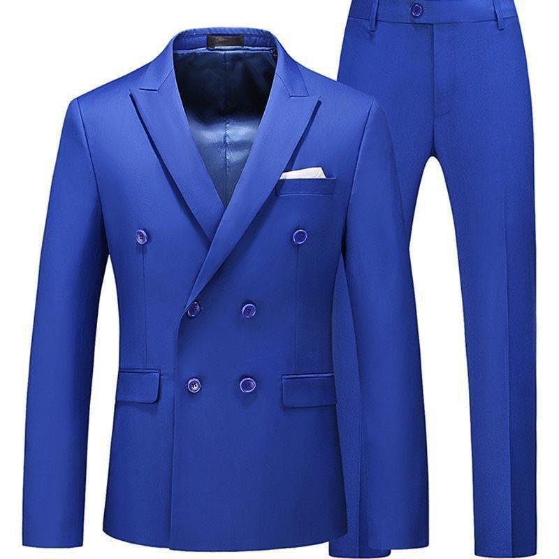 Men 2 Pieces Slim Fit Casual Tuxedo Suit Male Suits Set - Amazitshop