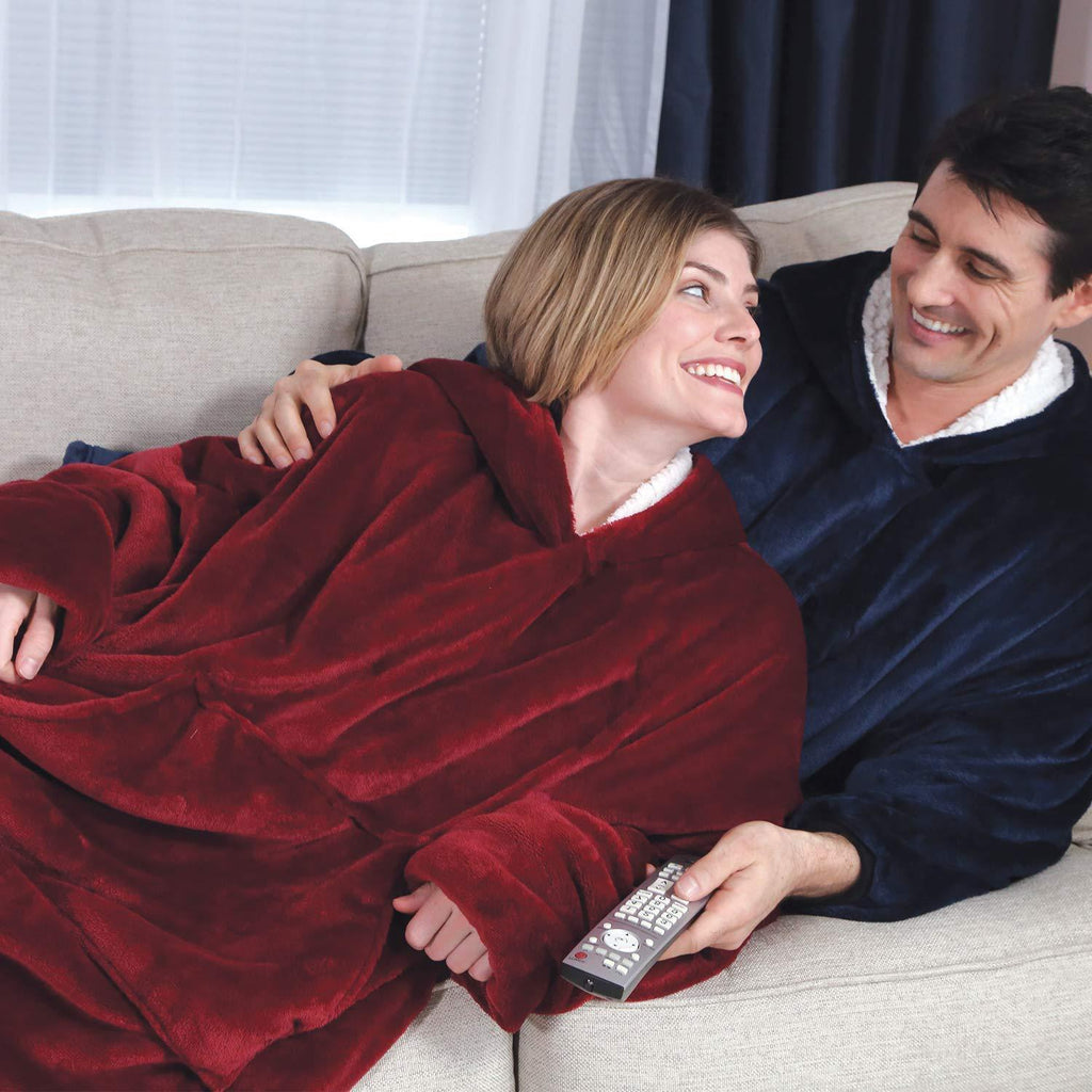 Men And Women Couples Paragraph Fleece Loungewear Robe - Amazitshop