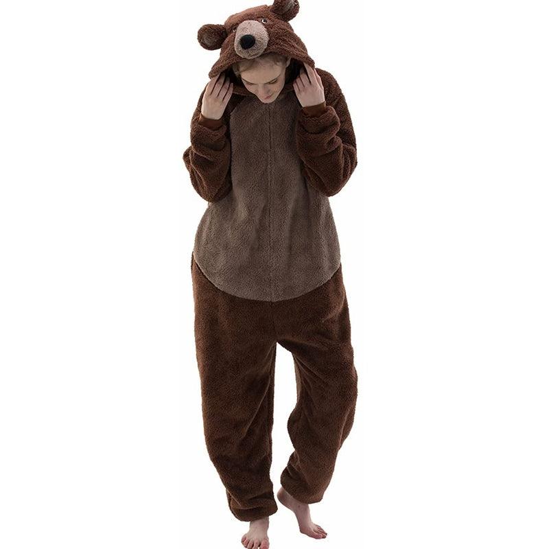 Men And Women Fashion Winter Bear Pajamas - Amazitshop