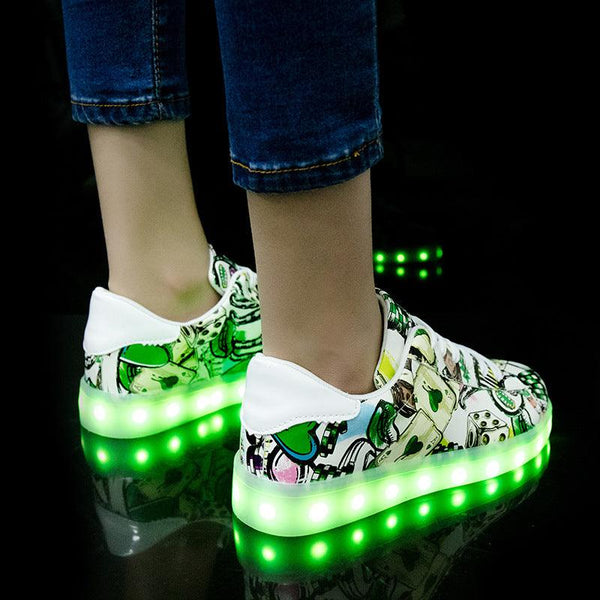 Men and women light shoes couple fluorescent shoes - Amazitshop