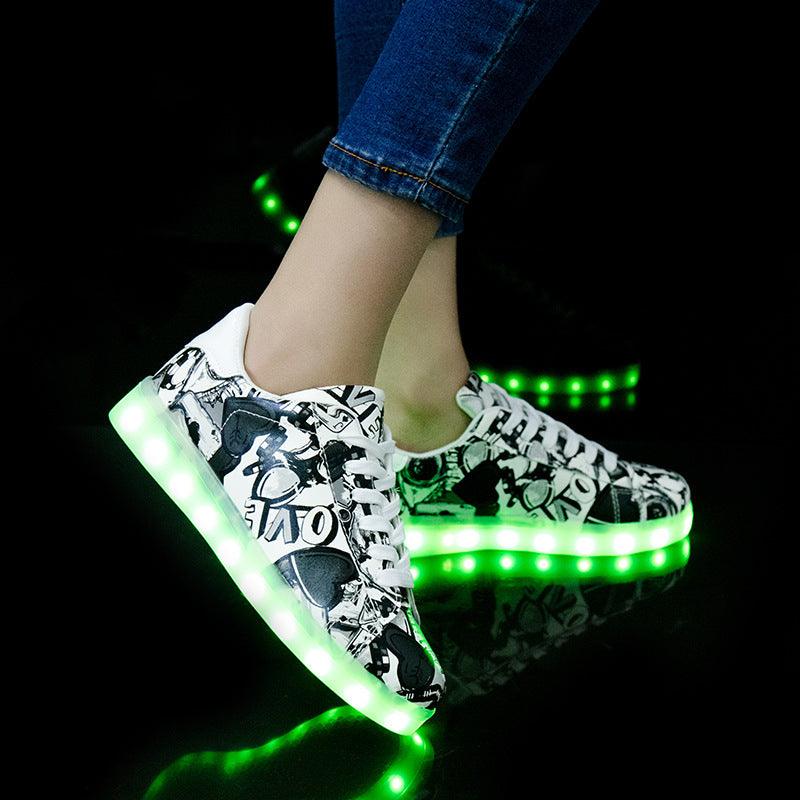 Men and women light shoes couple fluorescent shoes - Amazitshop