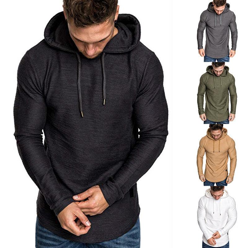 Men Hoodie Sweatshirt Casual Long Sleeve Slim Tops Gym T-shirt - Amazitshop