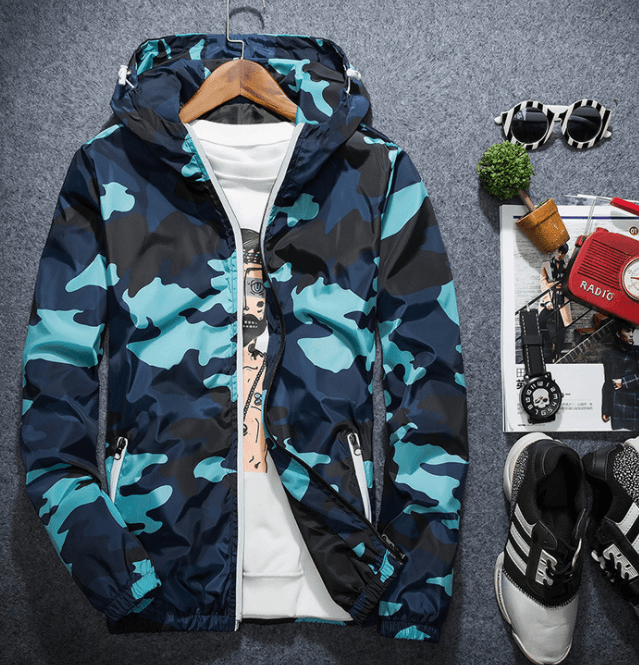 Men Jacket Fashion 2024 Spring Men Brand Camouflage Jackets Casual Mens Coat Men's Hooded Luminous Zipper Coats - Amazitshop