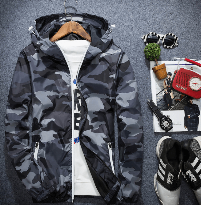 Men Jacket Fashion 2024 Spring Men Brand Camouflage Jackets Casual Mens Coat Men's Hooded Luminous Zipper Coats - Amazitshop