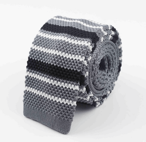 Men Knitted Knit Leisure Striped Ties Fashion Skinny Narrow Slim Neck Ties For Men Skinny Woven Designer Cravat - Amazitshop