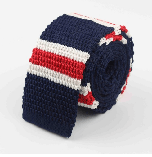 Men Knitted Knit Leisure Striped Ties Fashion Skinny Narrow Slim Neck Ties For Men Skinny Woven Designer Cravat - Amazitshop