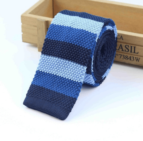 Men Knitted Knit Leisure Striped Ties Fashion Skinny Narrow Slim Neck Ties For Men Skinny Woven Designer Cravat - Amazitshop