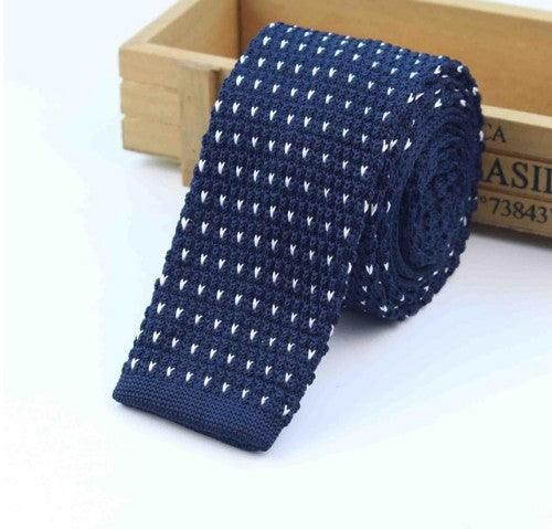 Men Knitted Knit Leisure Striped Ties Fashion Skinny Narrow Slim Neck Ties For Men Skinny Woven Designer Cravat - Amazitshop