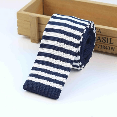 Men Knitted Knit Leisure Striped Ties Fashion Skinny Narrow Slim Neck Ties For Men Skinny Woven Designer Cravat - Amazitshop