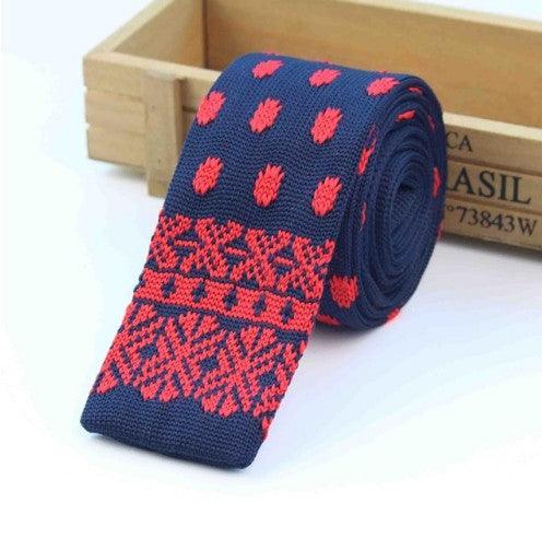 Men Knitted Knit Leisure Striped Ties Fashion Skinny Narrow Slim Neck Ties For Men Skinny Woven Designer Cravat - Amazitshop