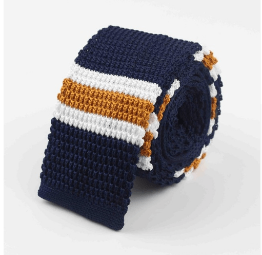 Men Knitted Knit Leisure Striped Ties Fashion Skinny Narrow Slim Neck Ties For Men Skinny Woven Designer Cravat - Amazitshop