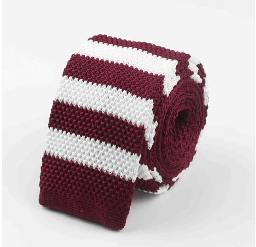 Men Knitted Knit Leisure Striped Ties Fashion Skinny Narrow Slim Neck Ties For Men Skinny Woven Designer Cravat - Amazitshop