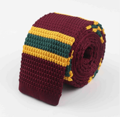 Men Knitted Knit Leisure Striped Ties Fashion Skinny Narrow Slim Neck Ties For Men Skinny Woven Designer Cravat - Amazitshop