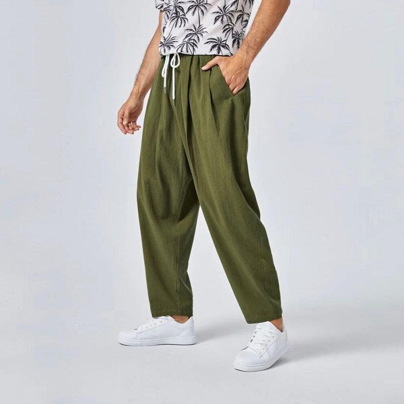 Men Loose Linen Plus Size Pants - Amazitshop