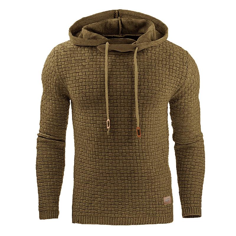 Men Solid Color Plaid Hoodies New Color Casual Men Hoodies - Amazitshop