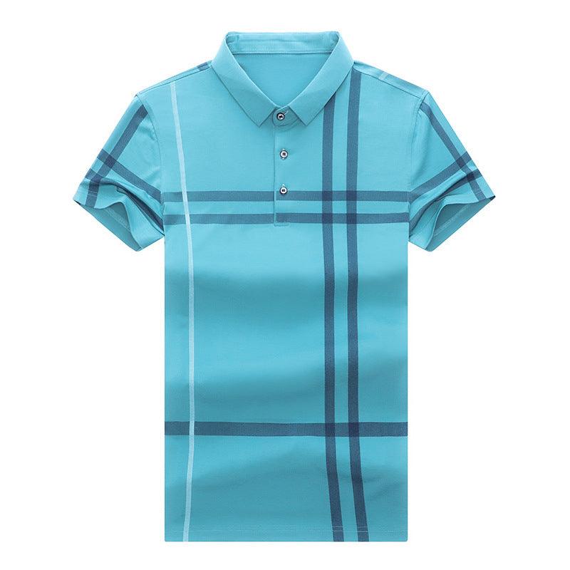 Men Summer Striped Polo Shirt Short Sleeve Slim Fit Polos Fashion Streetwear Tops - Amazitshop