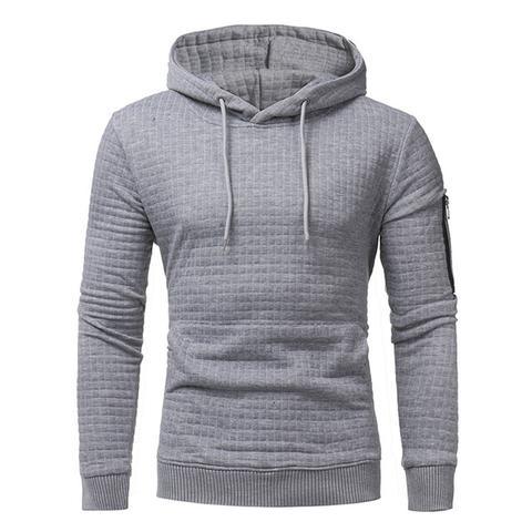 Men Sweatshirt Hoodie With Arm Zipper Long Sleeve Slim Tops - Amazitshop