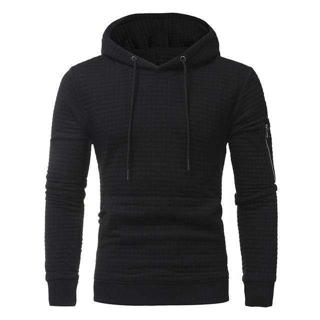 Men Sweatshirt Hoodie With Arm Zipper Long Sleeve Slim Tops - Amazitshop
