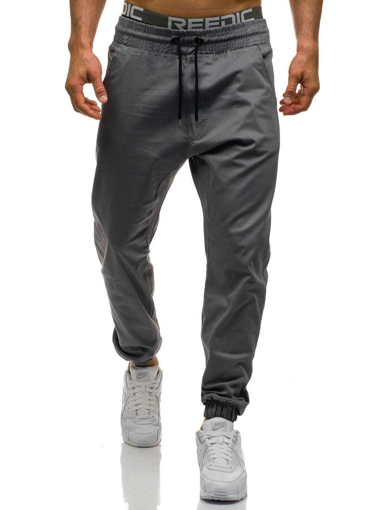 Men Trousers Drawstring Pants Hip Hop Harem Pants Mens Joggers Solid Pants - Amazitshop