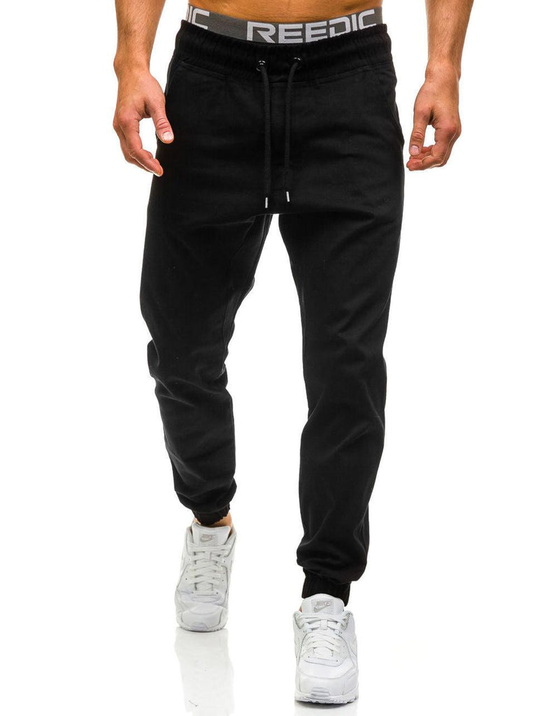 Men Trousers Drawstring Pants Hip Hop Harem Pants Mens Joggers Solid Pants - Amazitshop